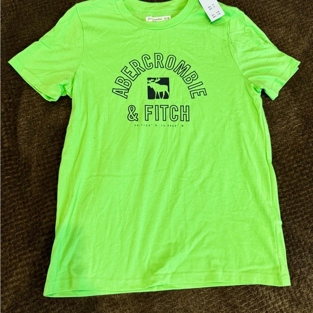 Abercrombie & Fitch Bright Lime Logo Short Sleeve Tee